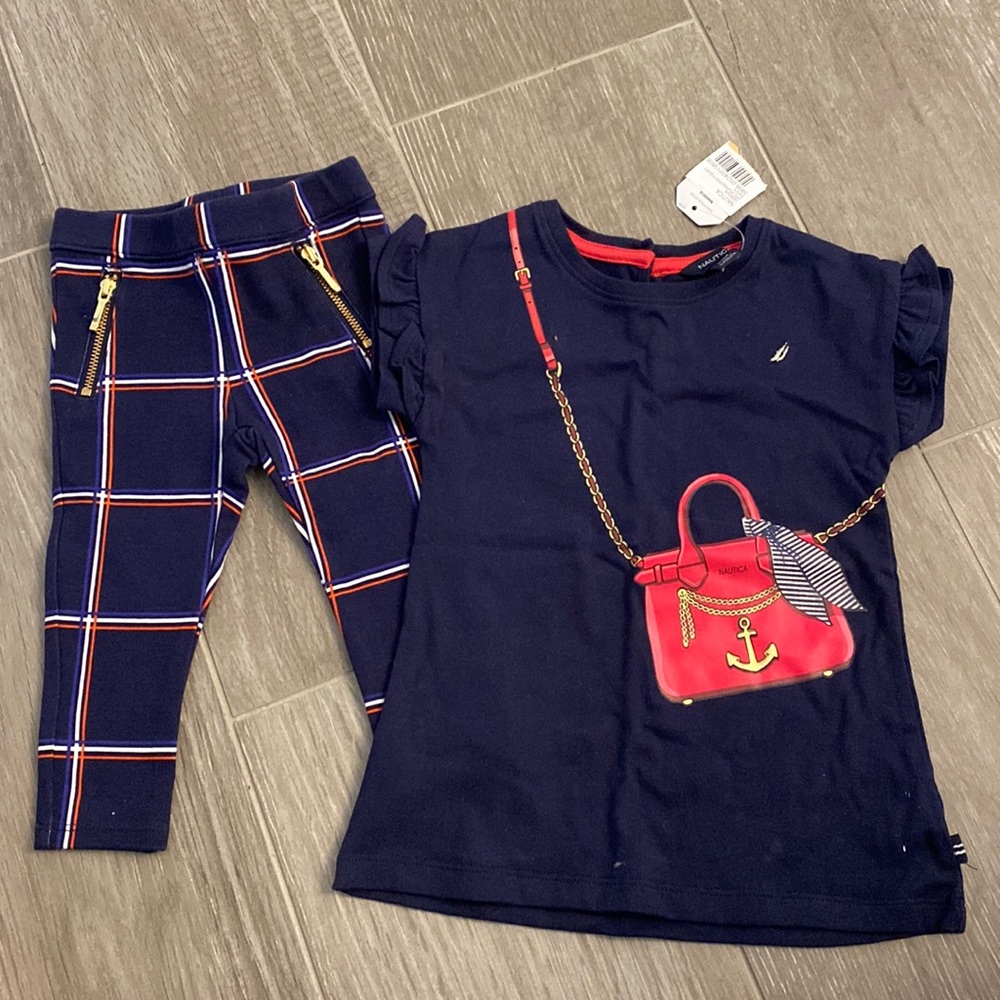Janie and Jack Leggings with Nautica shirt